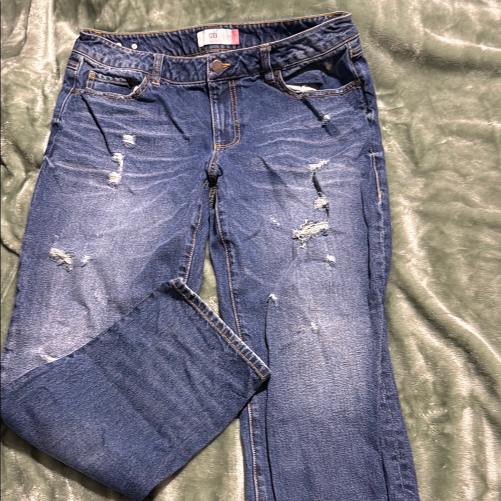 Distressed Blue Boyfriend Jeans